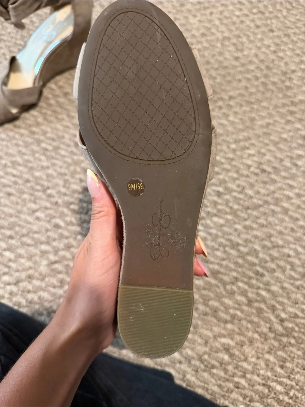 Jessica Simpson Taupe Suede Ankle-Tie Wedge Sandals